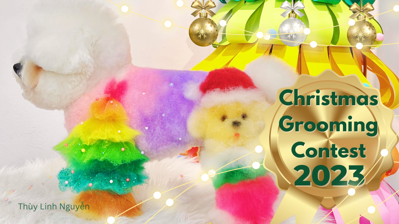 Christmas dog grooming best sale