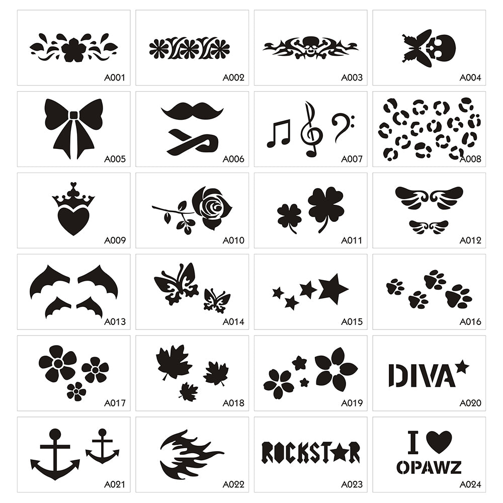 25 Selfadhesive Vinyl Tattoo Stencils for Henna Tattoos  Etsy